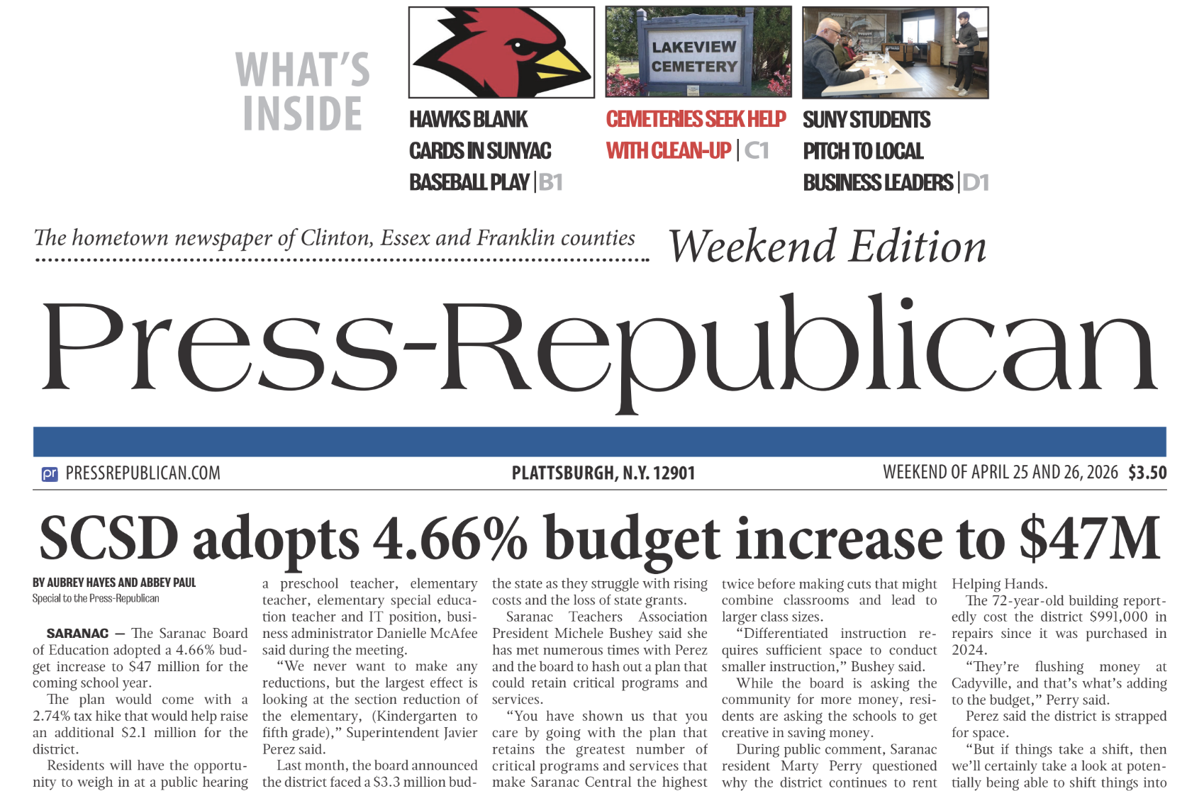 Saranac schools budget OK’d at $47M